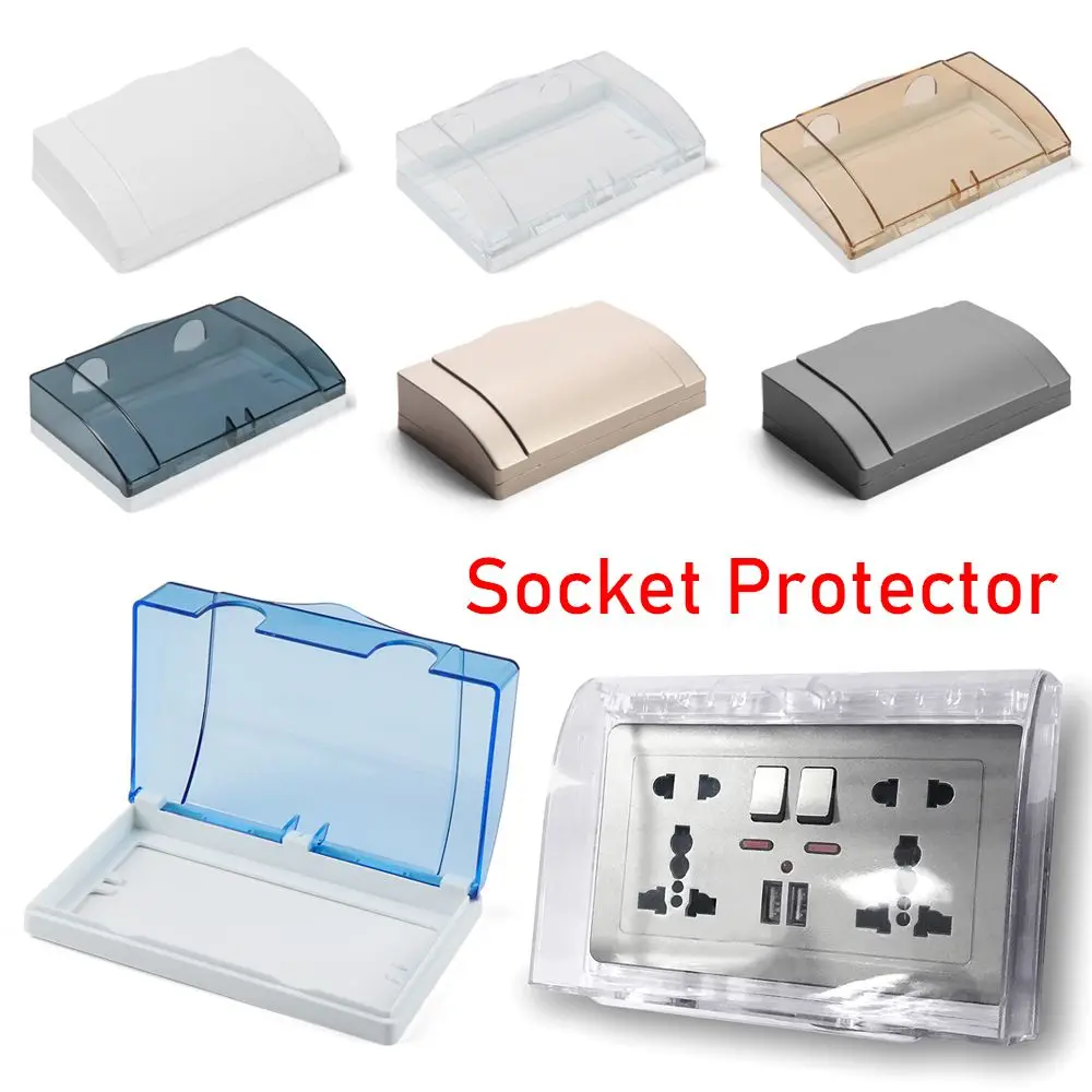 

Supplies 86 type Power Outlet Splash Box Electric Plug Cover Socket Protector Switch protection box Double Sockets