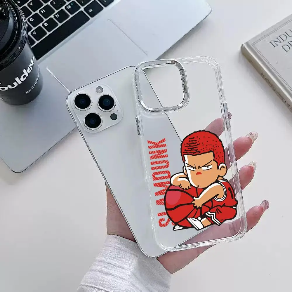 Чехол для телефона Anime S-Slam Dunk-k для iPhone 17 Air 16 15 14 Plus 13 12 11 Pro Max 16e, противоударный, прозрачный, HD, с прозрачной задней панелью (art.: 3920dcb4478ca) - 3920dcb4478ca