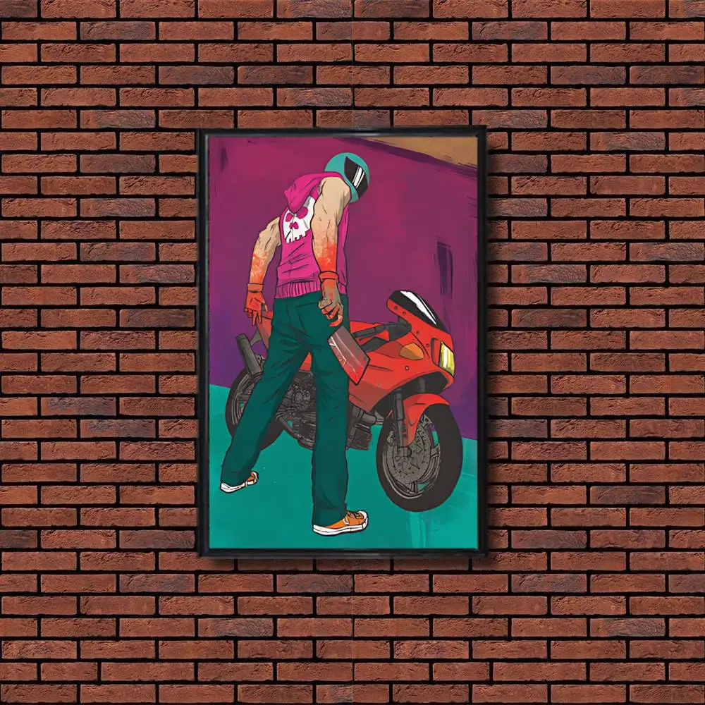 Фото Постер-наклейка The Son Jacket Biker Hotline Miami: высококачественный эстетичный декор для стен в общежитии и гостиной, подарок №5