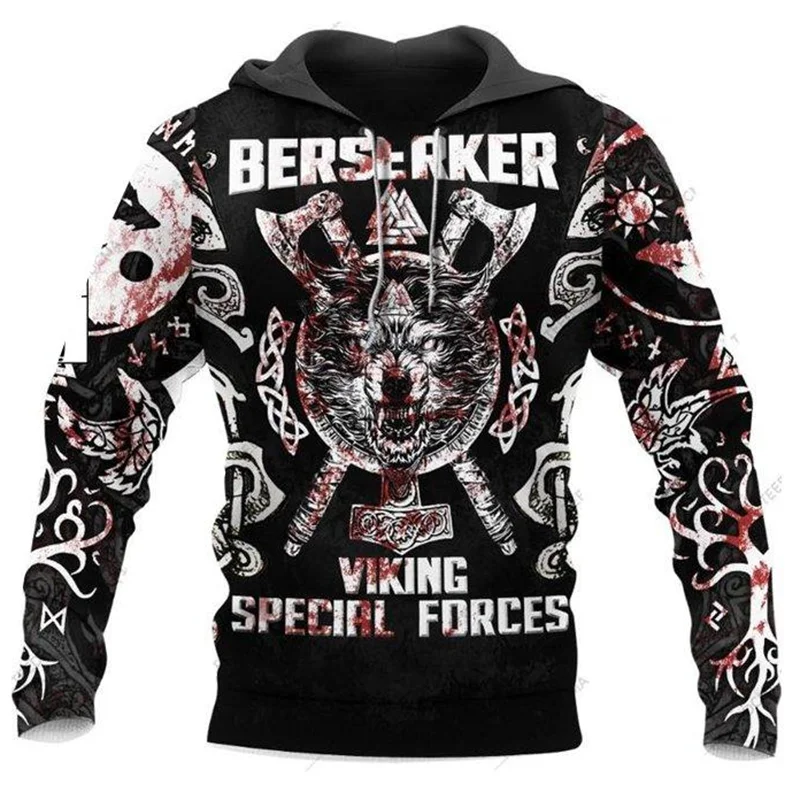 

Spring and Autumn Sweatshirt Viking Dragon Men's Hoodie 3D Printed Fashion Harajuku Loose Streetwear Oversized Hooded Tops 5XL