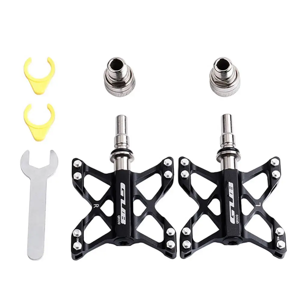 

009Aluminum Alloy Bike Pedals For MTB Non-slip Bicycle Pedal 3 Bearing Flat Platform Antiskid Cycling Pedal Riding Bike Part