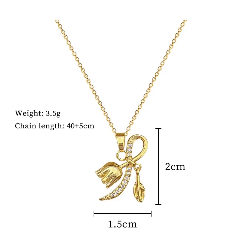 Женская цепочка из нержавеющей стали с подвеской Орхидея