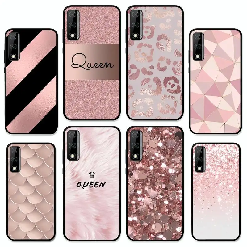 

Rose Gold Pink Princess Queen Phone Case for Huawei Y 6 9 7 5 8s prime 2019 2018 enjoy 7 plus