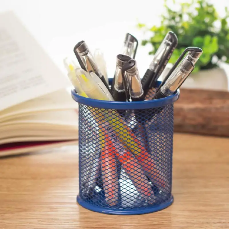 

Round Square Wire Mesh Metal Pen Holder Office Creative High Quality and Durable