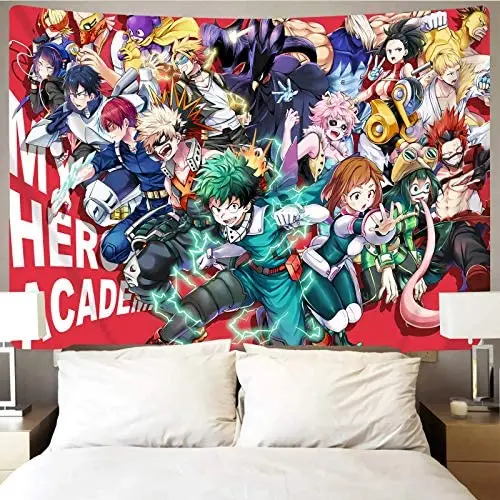 

My Hero Academia Poster-Anime Tapestrys-Birthday Theme Tapestry Kawaii Room Decor Home Bedroom Wall Decoration Hippie Room Decor