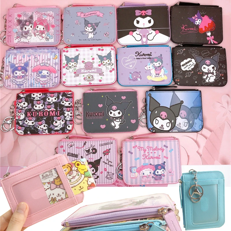 

Kawaii Sanrios Kuromi My Melody аниме мультфильм PU Брелок Кошелек для монет Брелок Обложка для паспорта сумка Рабочая искусственная праздничный подарок