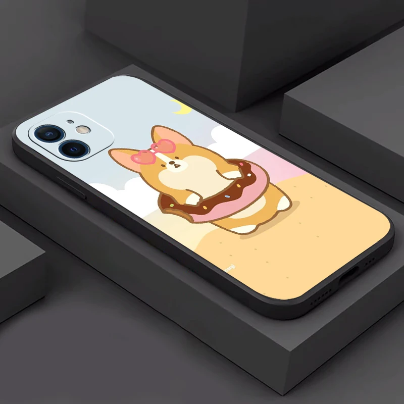 Чехол для телефона с мультяшной собакой корги силиконовый чехол iPhone 11 12 13 Pro Max Mini X