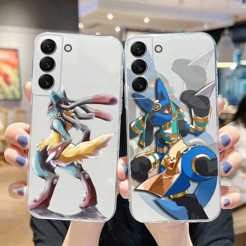 Купи Pokemon Lucario Toys Phone Case For Samsung Galaxy S22 S21 Ultra S20 S30 FE S8 S9 S10 5G Plus Lite Soft Transparent Cover за 117 рублей в магазине AliExpress