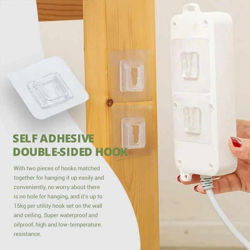 

Double Sided Hooks Double Sided Adhesive Wall Hooks Sticker Hooks Wall Mount Self Adhesive Bathroom Hooks for Kitchen Storage