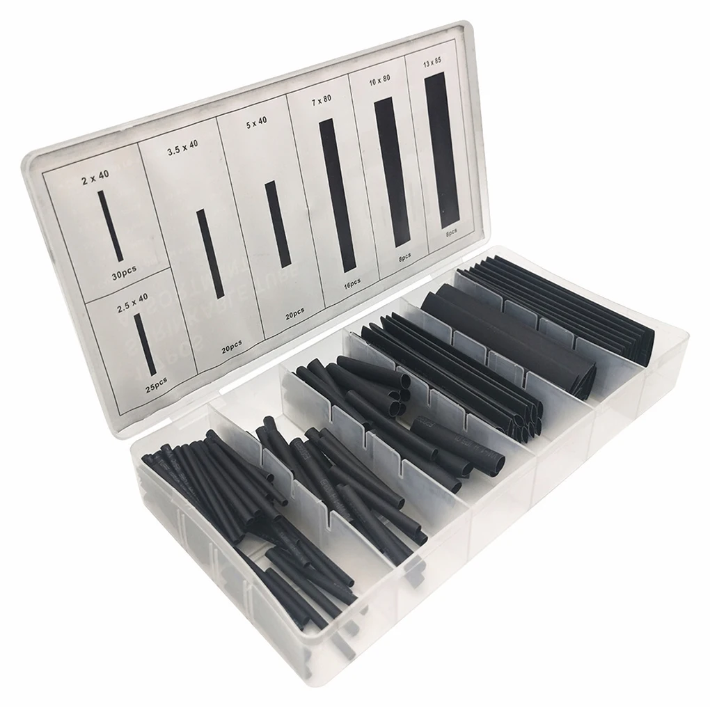 

127 Pieces Set Wire Shrinking Tubes Cable Heats Shrink Sleeves Storage Box