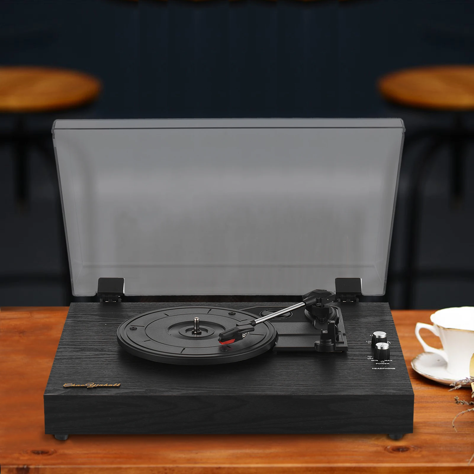 

Новинка, ретро проигрыватель виниловых пластинок, пылезащитный чехол, проигрыватель пластинок в ностальгическом стиле, 33/45/78 об/мин, поворотные столы, граммофон, фонограф, черный