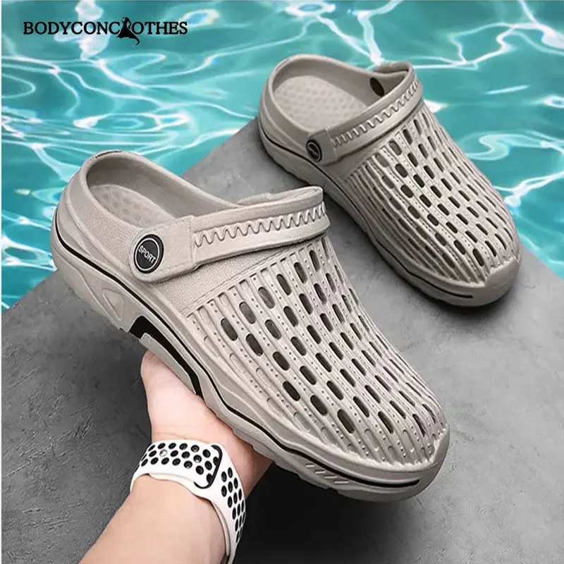 

Сандалии с дырками для мужчин и женщин, легкие пляжные шлепанцы, Нескользящие, для улицы, пляжная обувь, клоги, летние