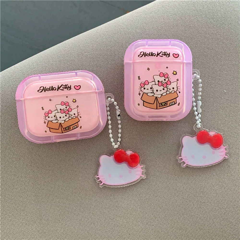 

Sanrio Hello Kitty with Pendant for Apple AirPods 1 2 3 Case AirPods Pro 2 Case IPhone Earphone Accessories Air Pod Cover Gift