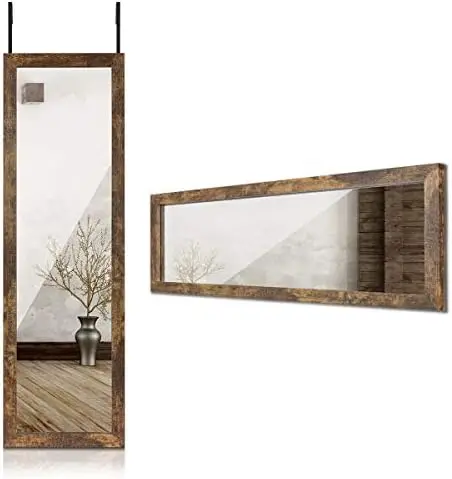 

Full Length Mirror, 48" x 14" Mirror with Wood Frame, Full Length Door Mirror, Hanging Mirror Body Mirror for Bedroom,