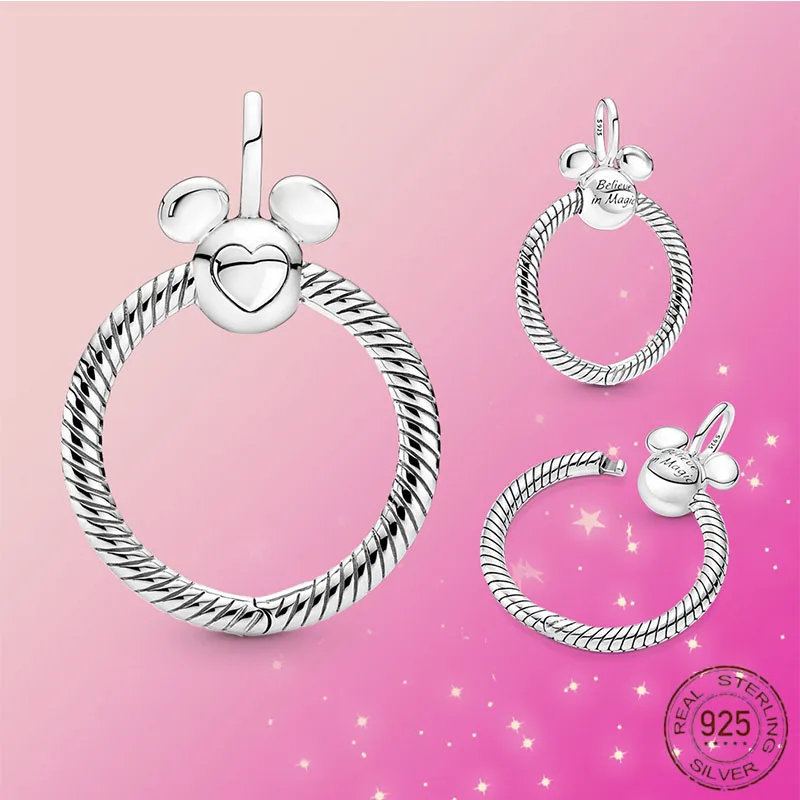 Кулон мышь и о из серебра 925 пробы в виде сердца |