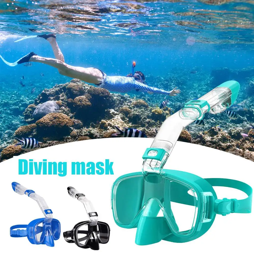 

Snorkel Mask Adjustable Waterproof Snorkeling Respirator Mask Anti Fog Diving Goggles With Dry Top System And Camera Mount