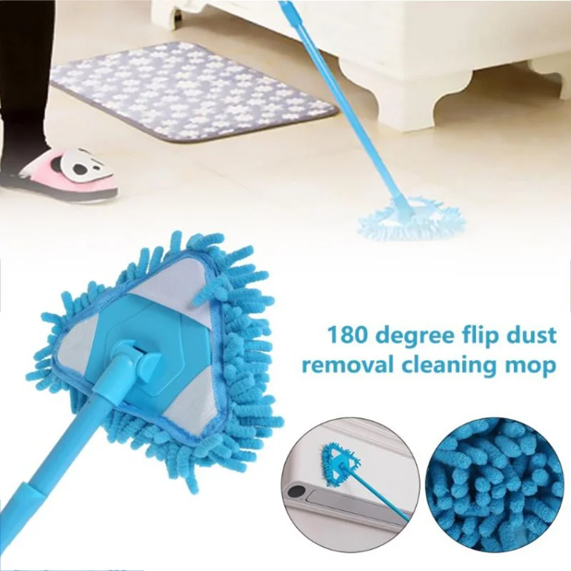 

Triangle Mop 180 Degree Adjustable Retractable Household Cleaning Lazy Mop Handle Washing Flat Mop Ceiling Floor Bathroom Glass