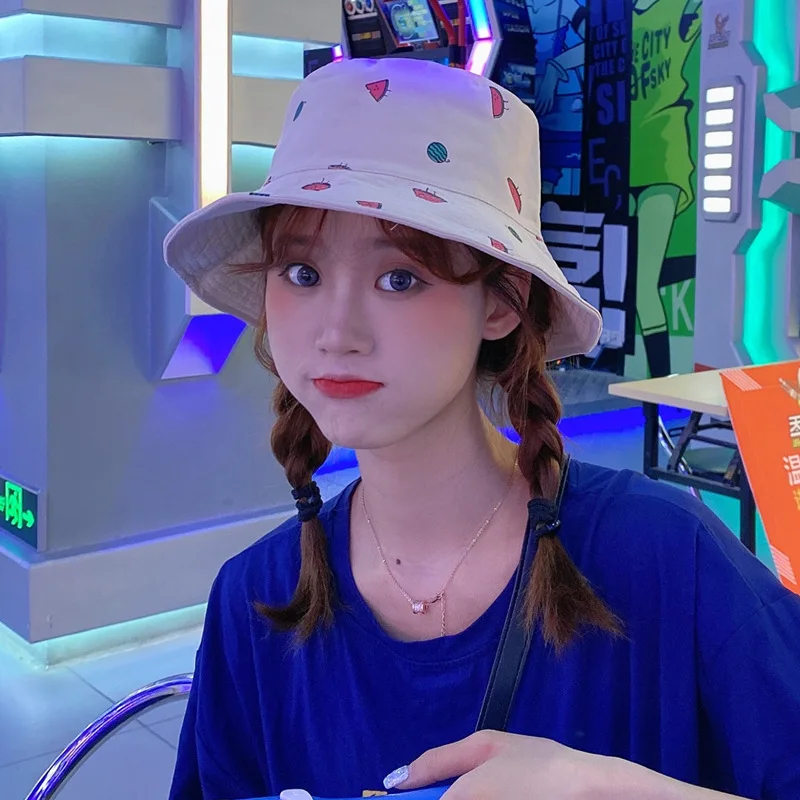 

Double Sided Fisherman Hat Female Korean Version Versatile Japanese Student Fashion Lovely Sunscreen Hat Female Spring And Summe