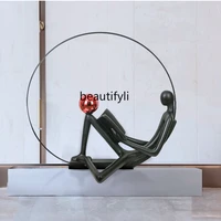 gy customized modern abstract humanoid art sculpture with light floor hotel lobby home large frp decoration big decorations