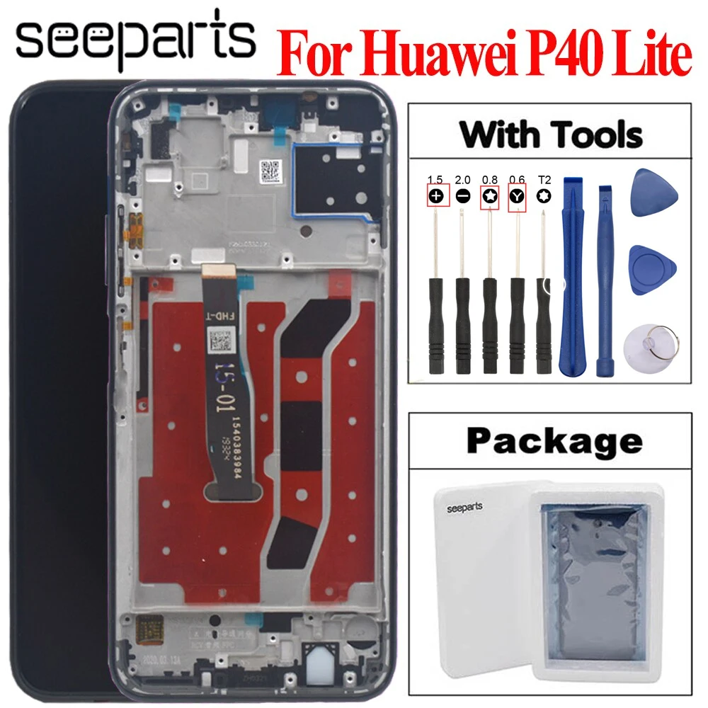 

Tested Well For HUAWEI P40 Lite Display With Frame Replacement Screen Nova 6 SE JNY-AL10 LCD P40 Lite Lcd JNY-LX1 Screen
