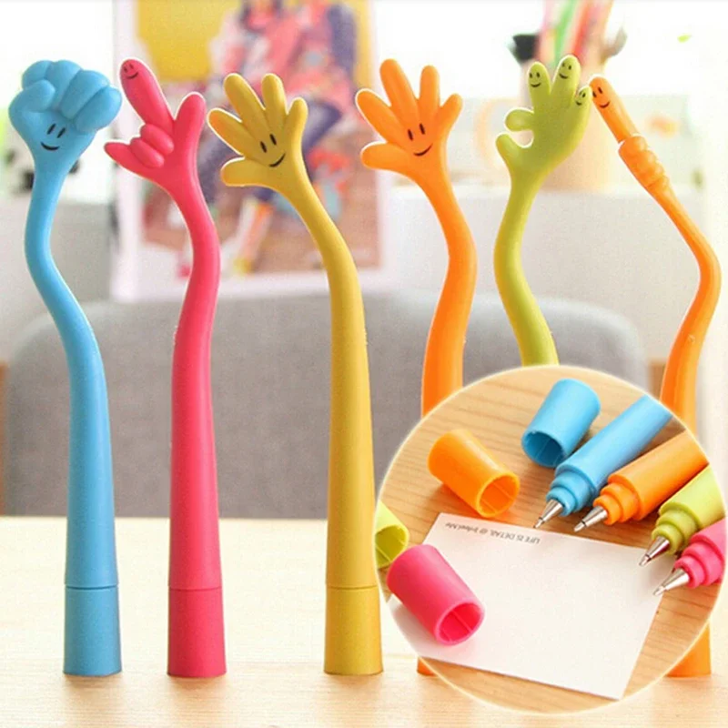 

2Pcs Creative Stationery Random Bend Pen Lovely Ballpoint Pen Finger Pen Kawaii Pens for School Office Accessories Wholesale