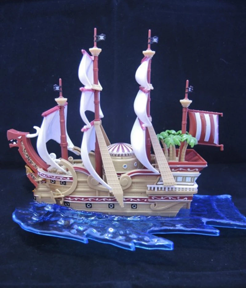 

Anime One Piece Red Hair Pirates Boats Four Emperors Shanks Red Force Ship PVC Action Figure Collection Model Kids Toys Doll