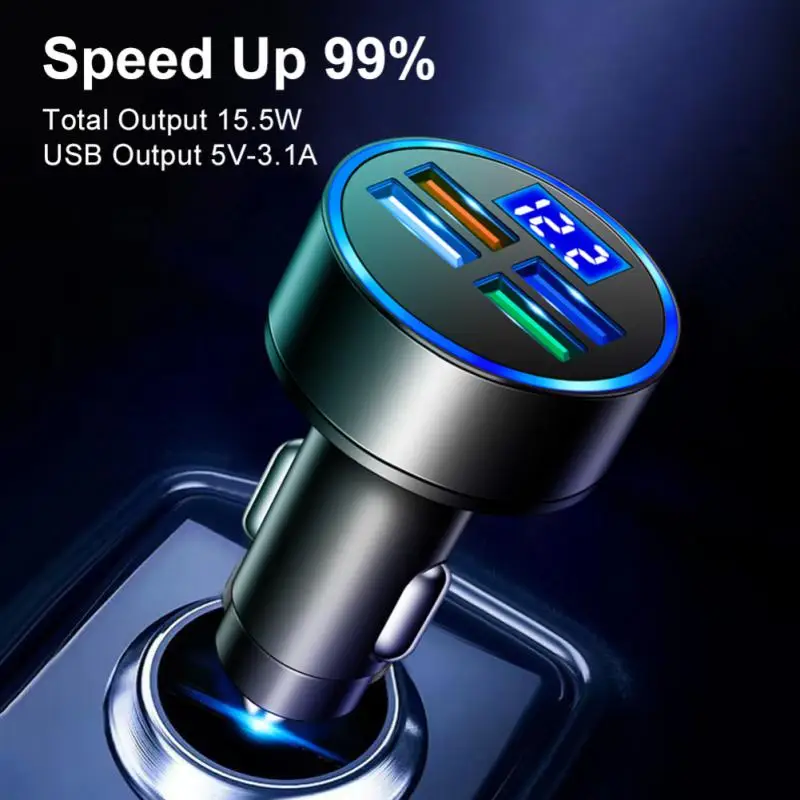 

Автомобильное зарядное устройство с 4 USB-портами, 15,5 Вт, 3,0 А