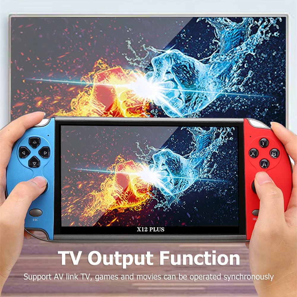 

X12 Plus Portable Retroid Pocket Game Console 7 Inch Handheld Game Console Video Player Built Classic Free Games AV output HD