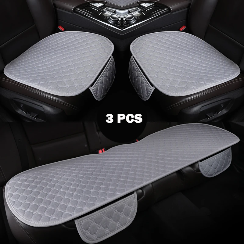 

5 Seats Car Seat Cover Front Rear Auto Seat Cushion Linen Fabric Vehicle Protector Car Accessories Universal Anti-slip