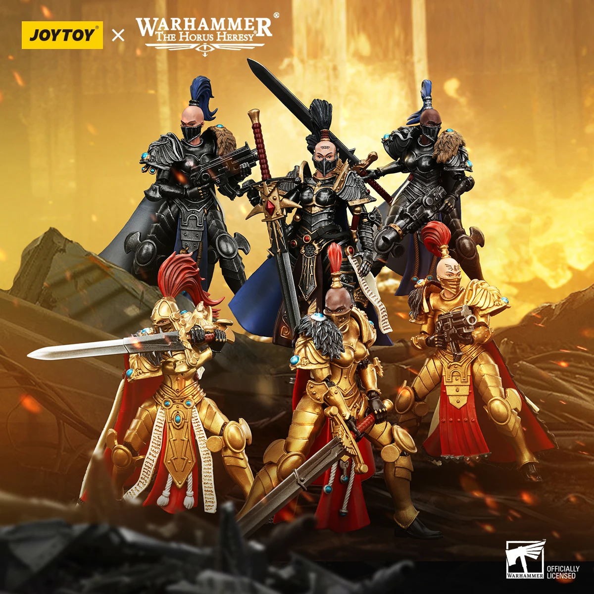 Фото [Предзаказ] JOYTOY Warhammer 30k 1/18 Фигурка Sisters of Silence Argent Lynx and White FalconsVigilator Cadre Новое поступление №2