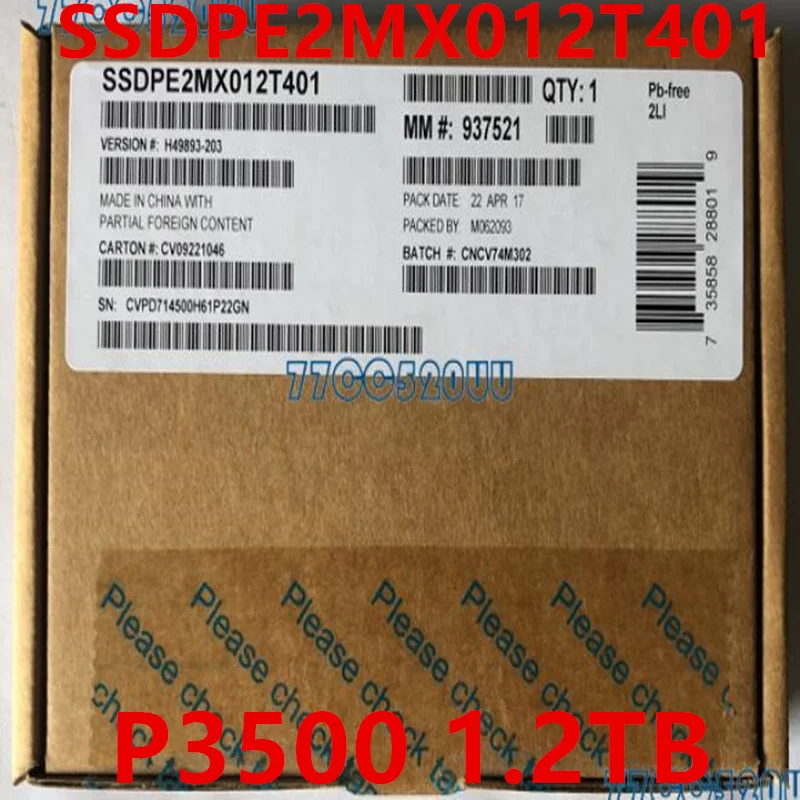 

Original New Solid State Drive For INTEL SSD DC P3500 1.2TB 2.5" U.2 For SSDPE2MX012T401 SSDPE2MX012T4