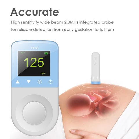 Доплеровский фетальный монитор сердечного ритма Sonoline C Sound C1, домашний детектор сердечного ритма беременности с ЖК-дисплеем, 8,0 МГц, синий
