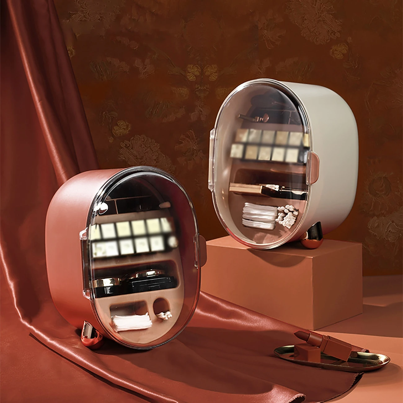 

Desktop Makeup Tool Storage Box Large Capacity Dust-proof Eyebrow Pencil Lip Lipstick Container Desktop Display Stand