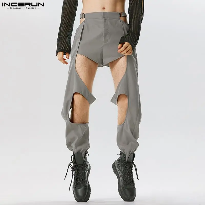 INCERUN 2023 новые мужские брюки в американском стиле индивидуальные полые поддельные