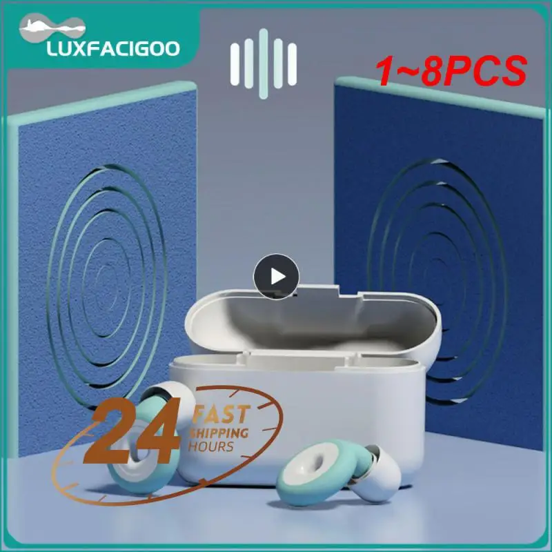 

1~8PCS NEW Silicone Earplug Sleep Noise Ear Plug Canceling Noise Reduction Supplies Soundproof Noise Canceling Ear Plugs