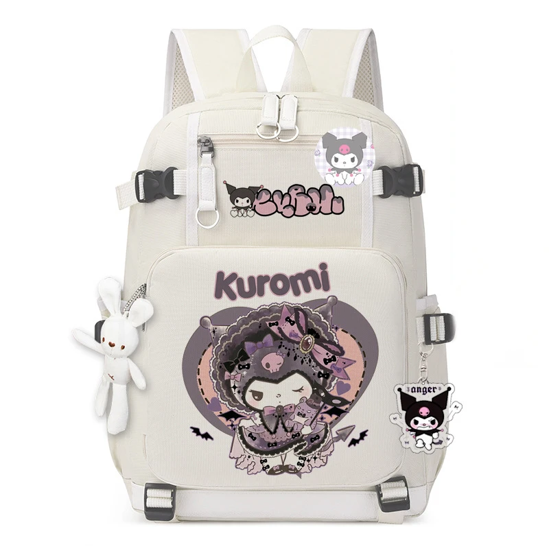 

Kawaii Sanrio Kuromi Backpack Shoulder Bag Cute Children's Portable Cartoon Casual Large Capacity Storage Bags Girl's Gift