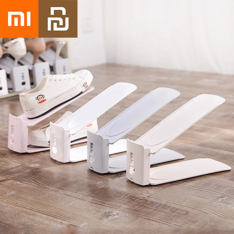 

NEW2022 Xiaomi Youpin Adjustable Integrated Shoe Rack Stereo Simple Plastic Shoe Rack Dormitory Double Shoe Storage Home Simple