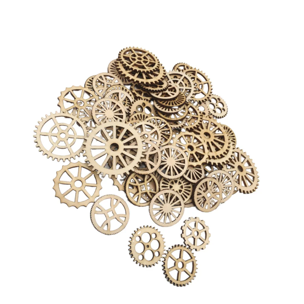 

Wood Wooden Gear Unfinished Wheel Cutouts Slices Pieces Blank Gears Embellishments Craft Steampunk Crafts Tags Hanging Slice