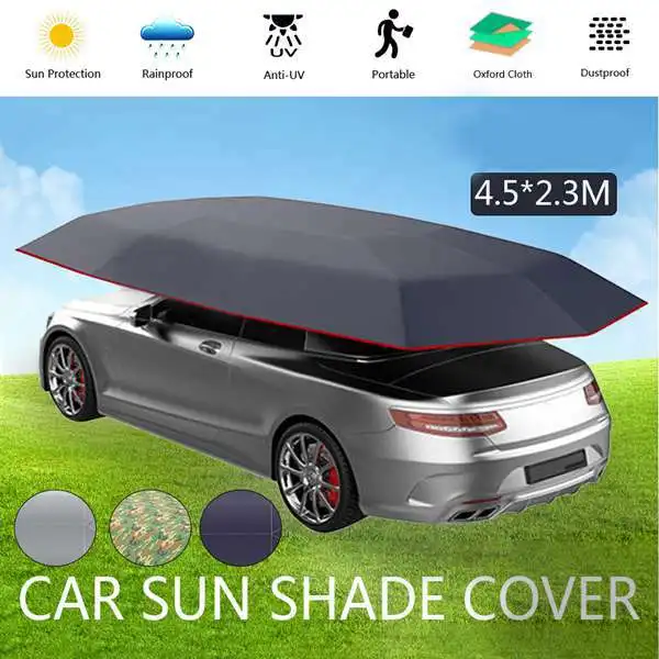 

4.5x2.3M New Outdoor Car Vehicle Tent Car Umbrella Sun Shade Cover Oxford Cloth Polyester Covers Without Bracket Blue Car Tent