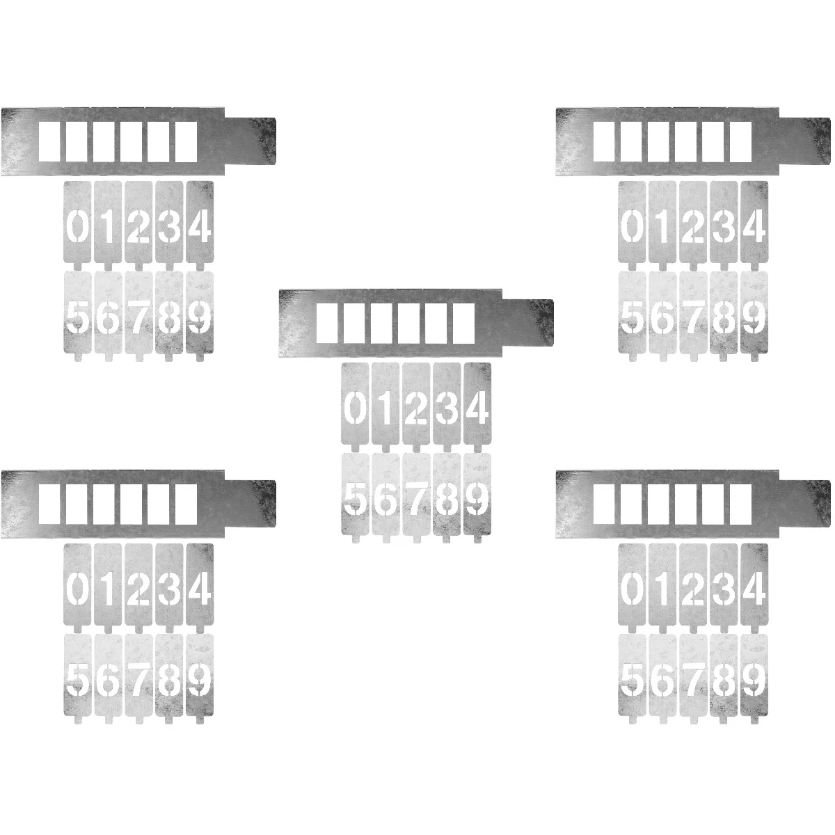 

5 шт., полый трафарет с большими цифрами