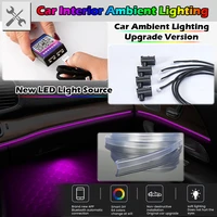 rgb car ambient lighting led atmosphere light neon optical fiber strip floor foot lamp coreless connection app bluetooth control