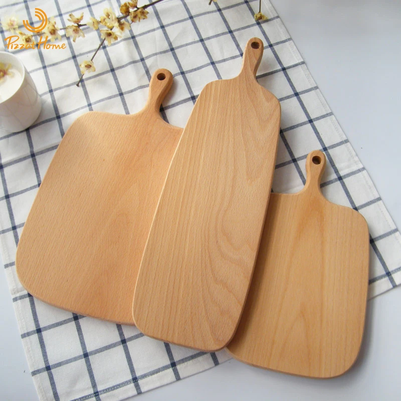 

PizzAthome 26x15cm Wood Cutting Board Steak Bread Board Cutting for Vegetables Fruit Meat Kitchen Butcher Block Cracker Platter