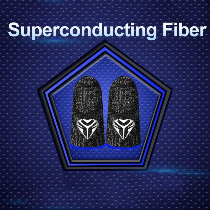 

1Pair Gaming Finger Sleeve Breathable Superconducting Electric Fibre 28 Knitted Fingertips For PUBG Mobile Games Touch Screen