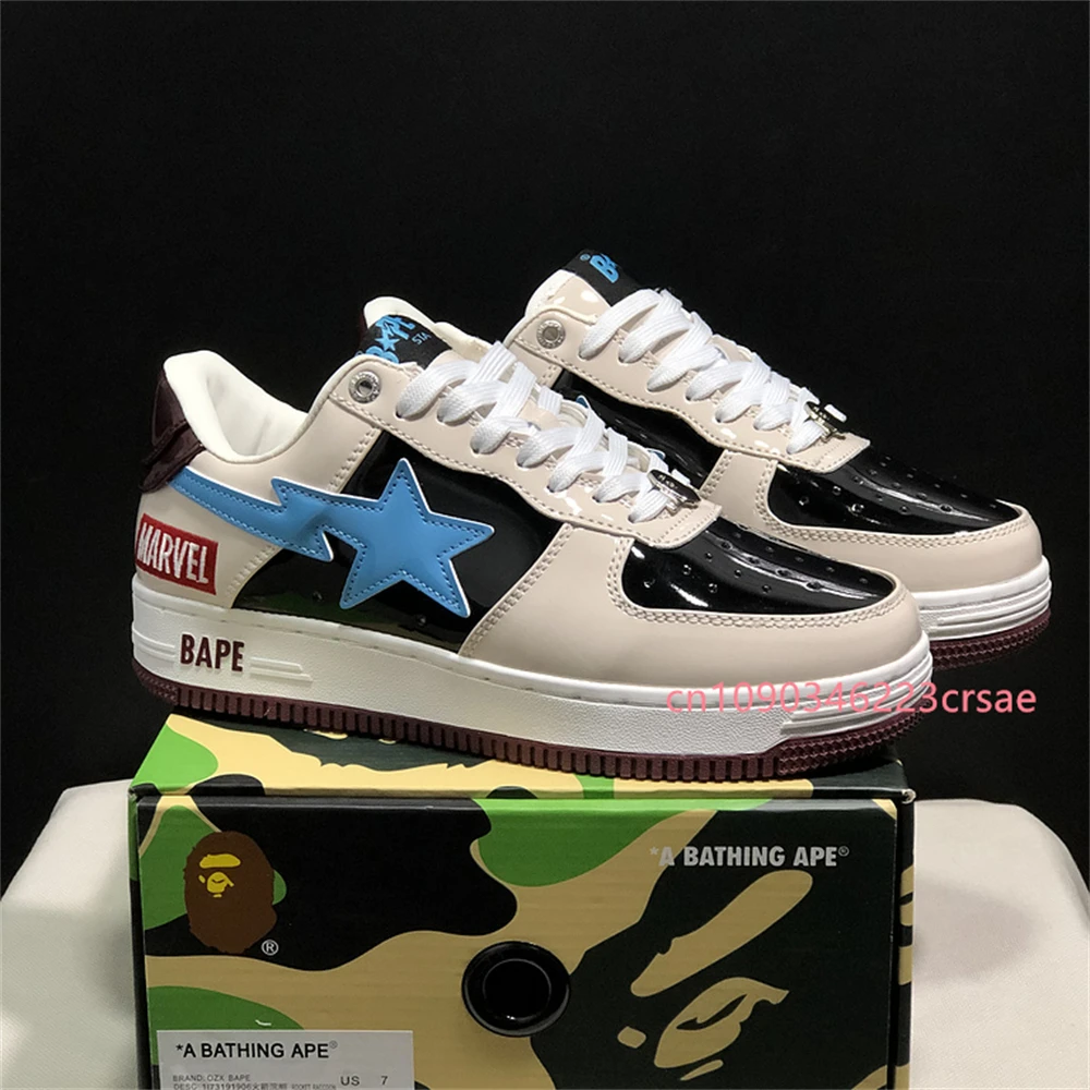 Eur36-Eur46 Bape Sta Мужчины Женщины Дышащая обувь для скейтбординга Уличные кроссовки