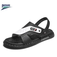 size 39 44 mens summer sandals original leather comfortable slip on casual sandals fashion men slippers zapatillas hombre 2022