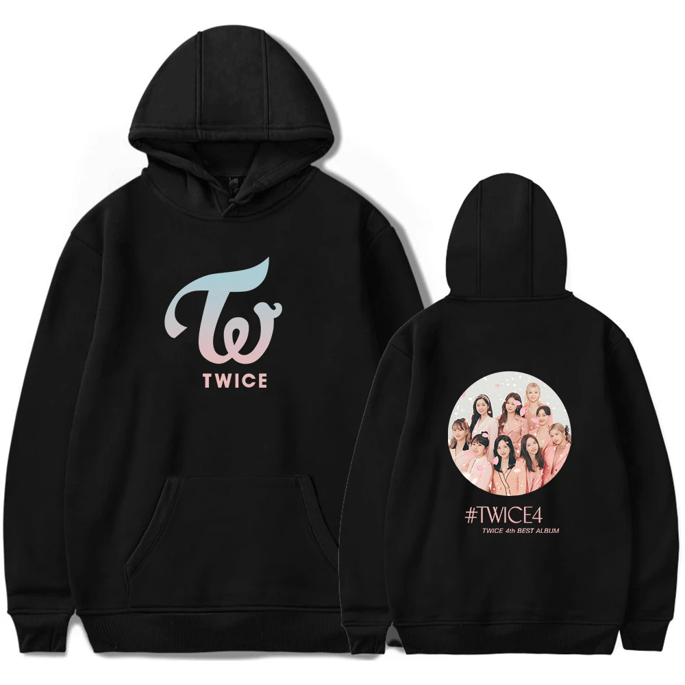 

Kpop Twice New Album #Twice4 Hoodies Kpop Twice Long-Sleeved Pullover Harajuku Hooded Sweatshirt for Men And Women