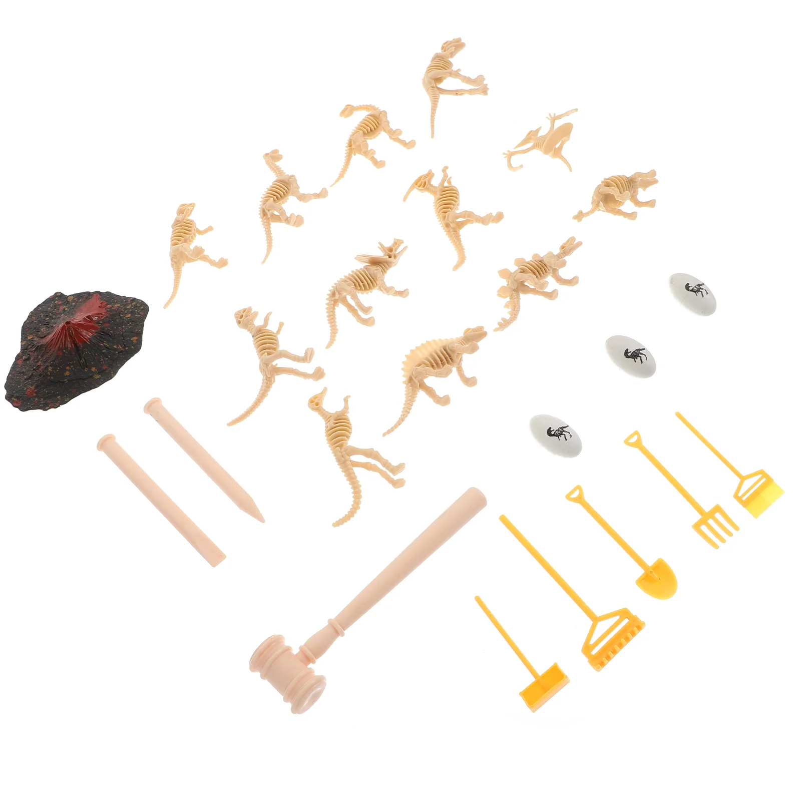 

24 Pcs Dinosaur Mini Toys Kids Dinosaurs DIY Teaching Model Game Set Children Abs Fossils Digging Excavation