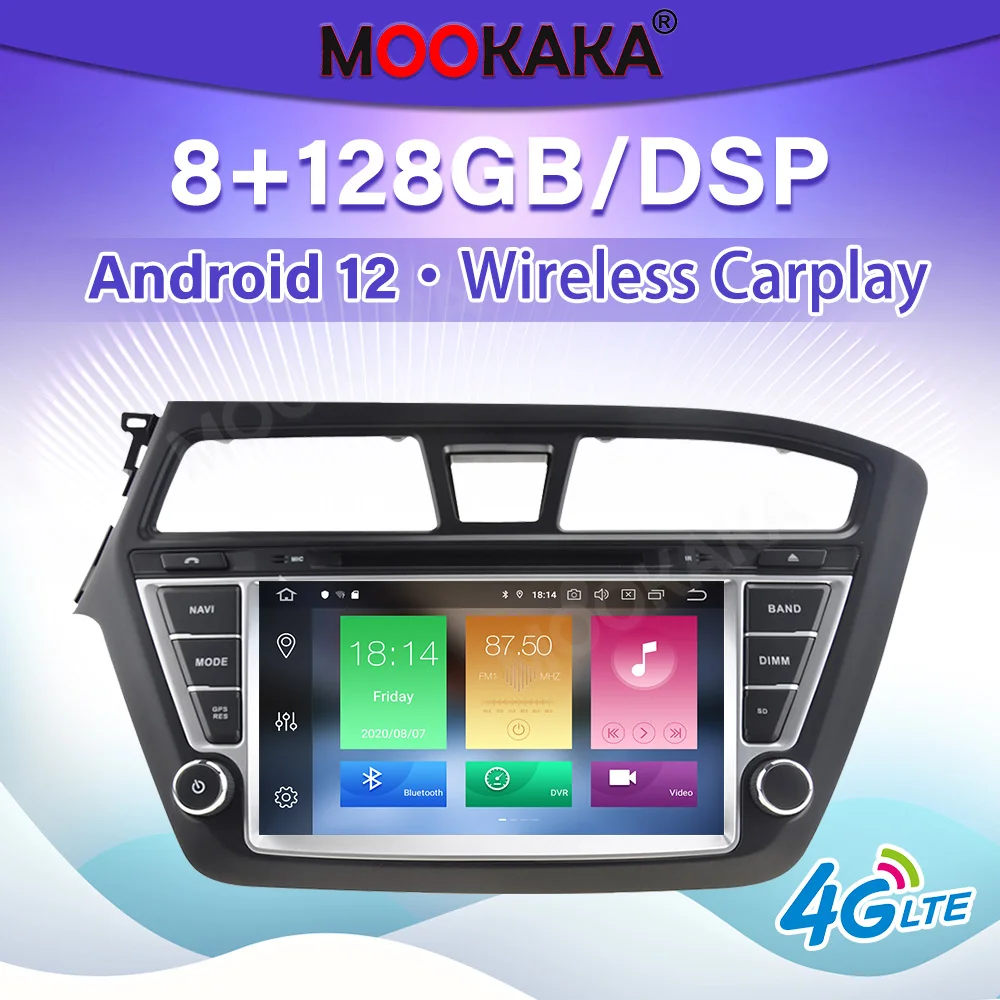 

128 ГБ DSP Android 12 экран приемник GPS-навигация Мультимедиа для HYUNDAI I20 2014-2017 аудио автомобильный стерео радио плеер головное устройство