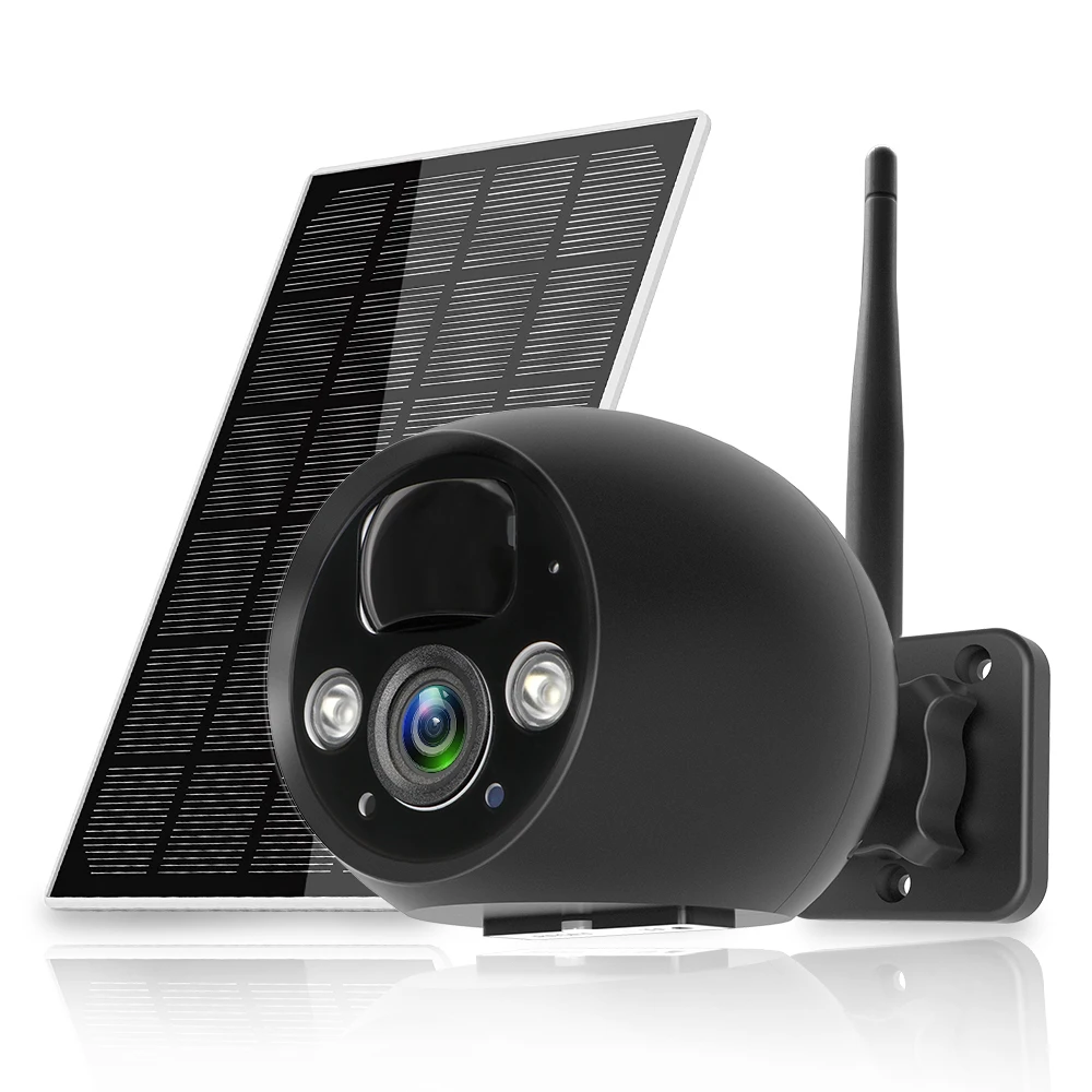 WESECUU WiFi Wireless solar power camera SD card slot CCTV Security IP Camera Outdoor Battery Powered solar security camera
