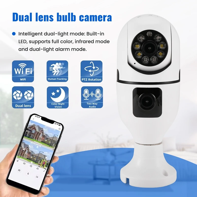 Двойной объектив фотолампа YI IOT 2 миллиона 4G поддержка Wifi ночное видение 360